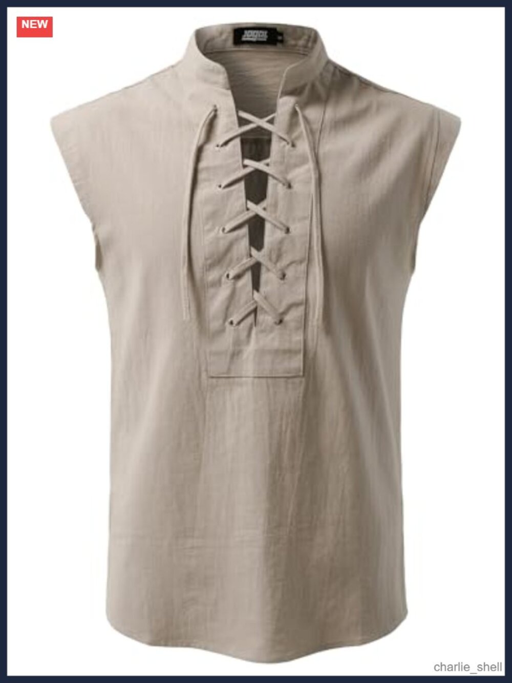 Medieval Sleeveless Renaissance Shirt Cotton Halloween Costume Top